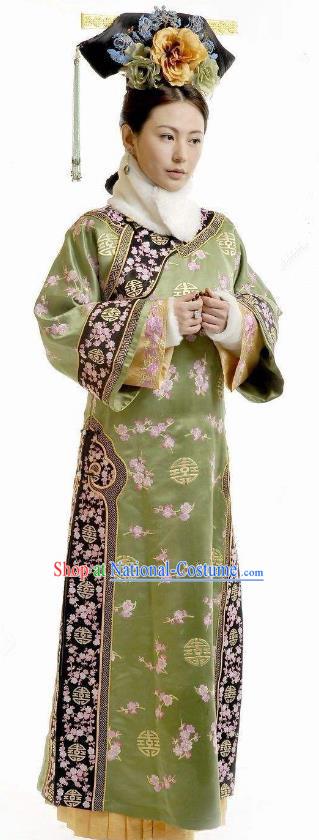 Chinese Qing Dynasty Princess Consort of Yinsi Historical Costume Ancient Manchu Palace Lady Clothing for Women