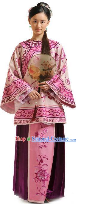 Chinese Qing Dynasty Manchu Lady Historical Costume Ancient Nobility Lady Clothing for Women