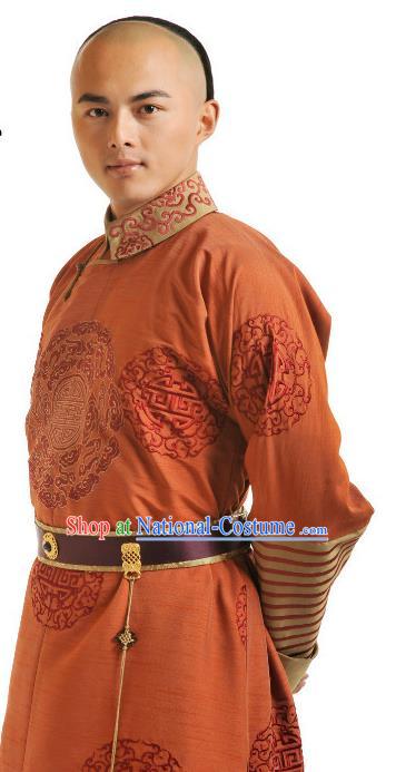 Chinese Qing Dynasty Ten Prince of Kangxi YinE Historical Costume Ancient Manchu Royal Highness Clothing for Men