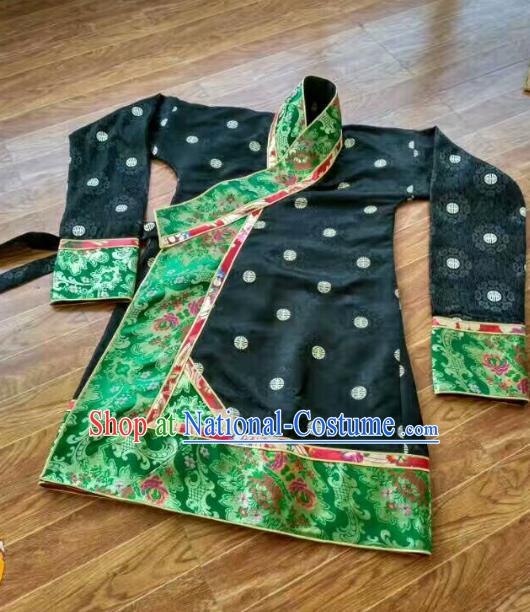 Chinese Tibetan Nationality Costume Black Blouse, Traditional Zang Ethnic Minority Shirts Clothing for Women