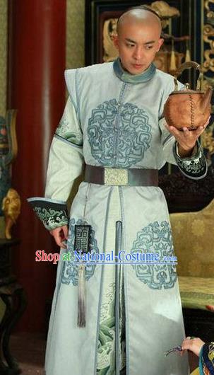 Chinese Qing Dynasty Prince of Qianlong Historical Costume Ancient Nobility Childe Clothing for Men