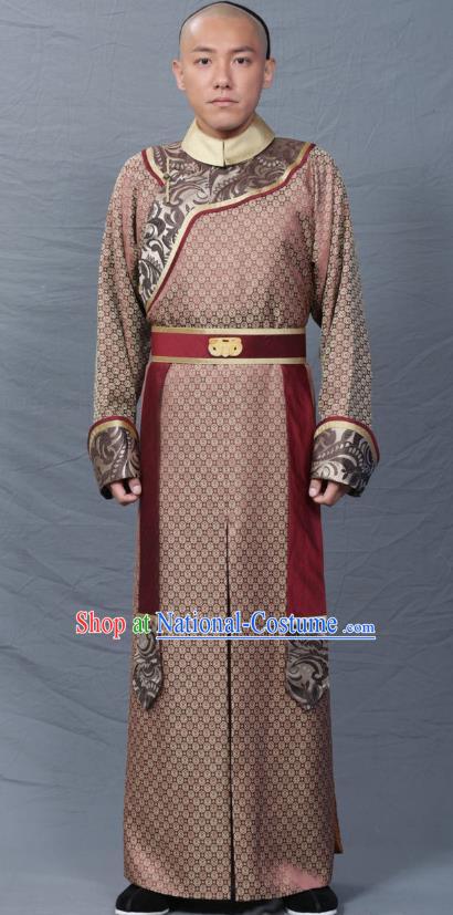 Chinese Qing Dynasty Prince Replica Costumes Ancient Manchu Historical Costume for Men