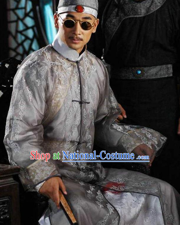 Chinese Qing Dynasty Emperor Xianfeng Replica Costumes Ancient Manchu Historical Costume for Men