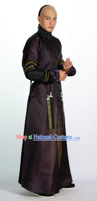 Ancient Chinese Qing Dynasty Nine Prince Yintang Historical Costume Manchu Nobility Childe Clothing for Men