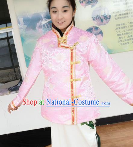 Chinese Tibetan Nationality Costume Pink Blouse, Traditional Zang Ethnic Minority Shirts Clothing for Women