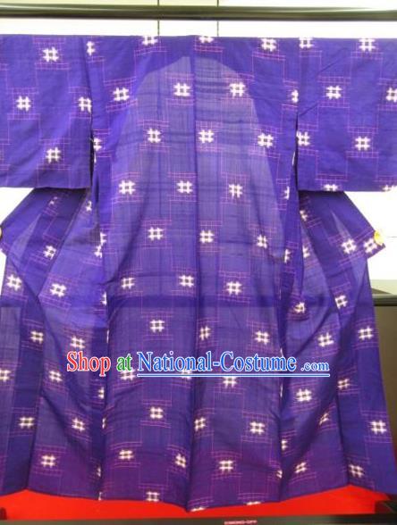 Japan Ancient Printing Purple Furisode Kimonos Traditional Female Yukata Dress Formal Costume for Women