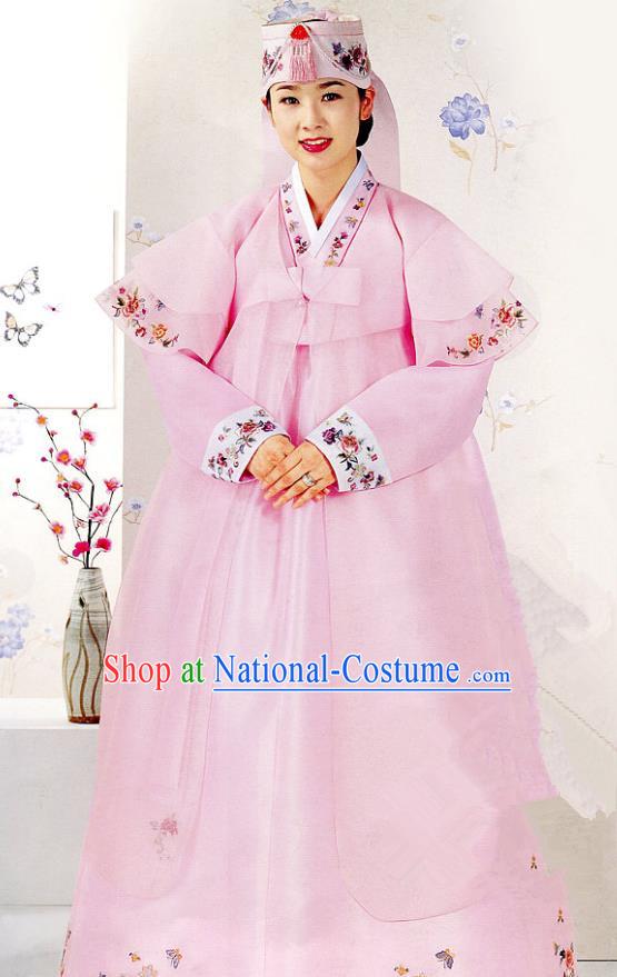 Korean Traditional Garment Palace Hanbok Wedding Pink Dress Fashion Apparel Bride Costumes for Women