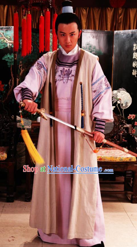 Chinese Ancient Novel Dream of the Red Chamber Aristocratic Son Liu Xianglian Costume for Men