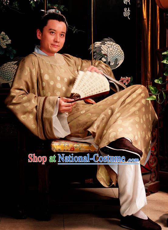 Chinese Ancient Novel Dream of the Red Chamber Aristocratic Childe Jia Lian Costume for Men