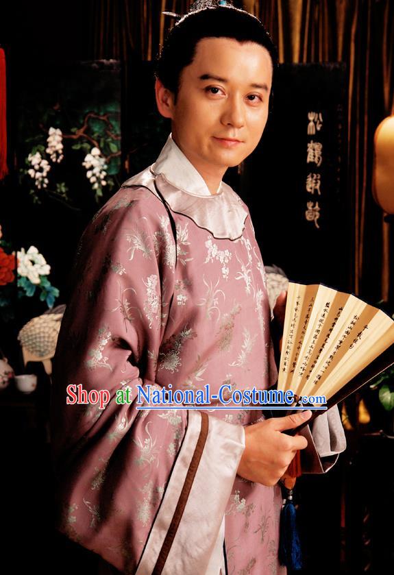 Chinese Ancient Novel Dream of the Red Chamber Aristocratic Childe Jia Lian Costume for Men