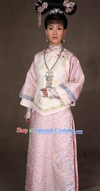 Chinese Ancient Qing Dynasty Manchu Princess Costume for Women