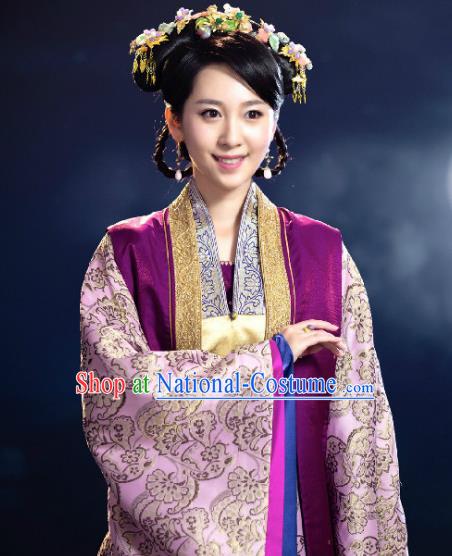 Chinese Ancient Palace Lady Costume Ming Dynasty Princess Consort Ning Embroidered Dress for Women