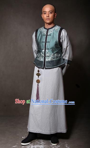 Chinese Ancient Qing Dynasty Manchu Prince of Qianlong Embroidered Costume for Men