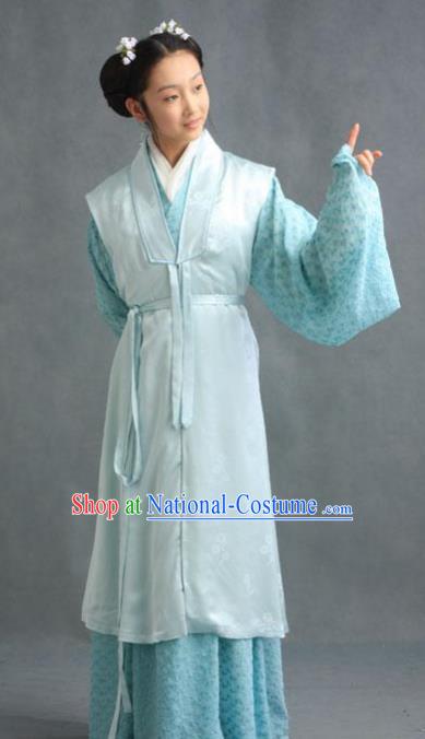 Chinese Ancient Novel Character A Dream in Red Mansions Maidservants Xueyan Costume for Women