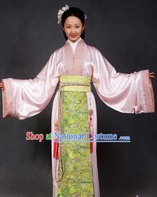 Chinese Ancient Novel Character A Dream in Red Mansions Maidservants Pinger Costume for Women