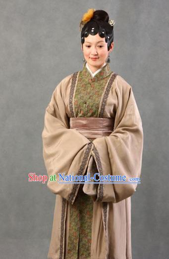 Chinese Ancient A Dream in Red Mansions Character Widow Li Wan Costume for Women