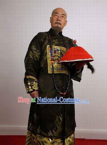 Chinese Ancient Qing Dynasty Chancellor Nalan Mingzhu Costume for Men