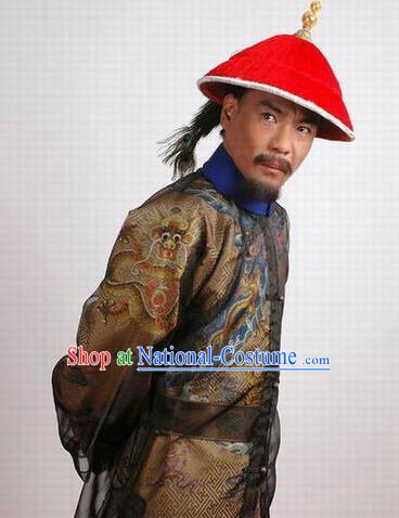 Chinese Ancient Qing Dynasty Royal Highness Wu Sangui Costume for Men