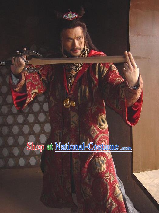 Traditional Chinese Ancient Ming Dynasty Swordsman Embroidered Replica Costume for Men