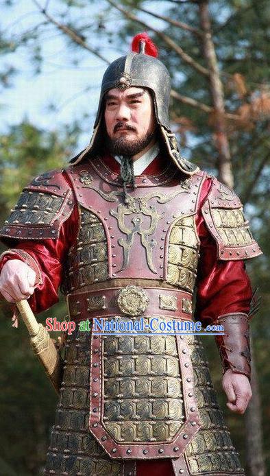 Chinese Ancient Ming Dynasty General Official Replica Costume Helmet and Armour for Men