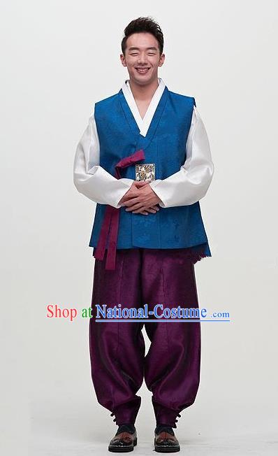 Asian Korean Male Hanbok Ancient Korean Traditional Bridegroom Costumes for Men