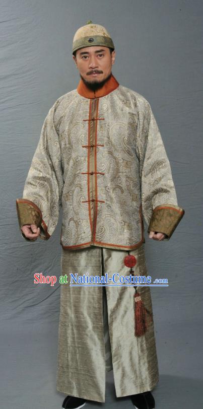 Chinese Ancient Qing Dynasty Manchu Minister General Nian Gengyao Replica Costume for Men