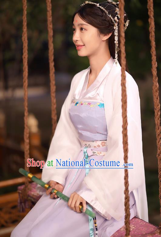 Chinese Ancient Ming Dynasty Palace Princess Embroidered Dress Costume for Women