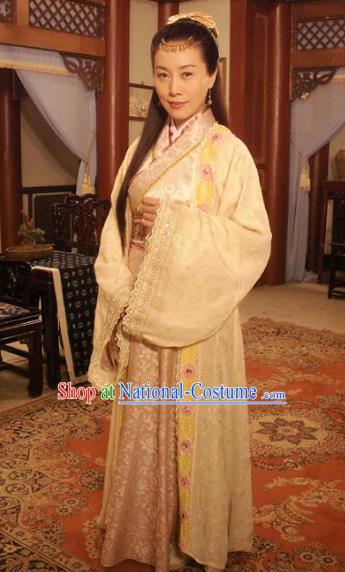 Chinese Ancient Ming Dynasty Imperial Concubine Embroidered Dress Costume for Women