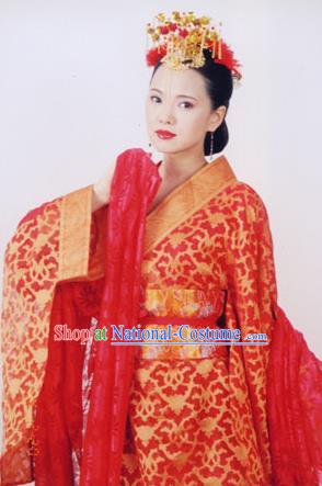 Chinese Ancient Ming Dynasty Qinhuai Courtesan Liu Rushi Embroidered Dress Costume for Women