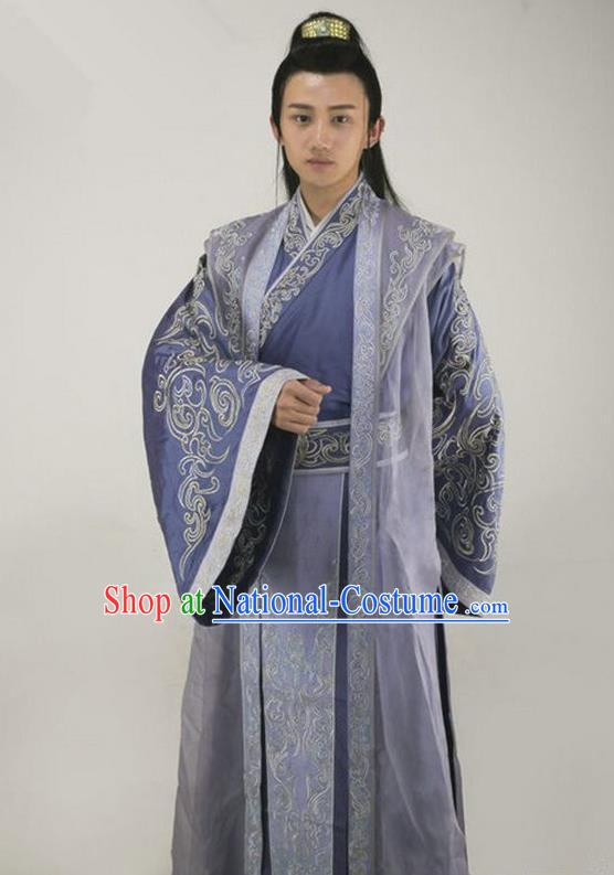 Chinese Traditional Tang Dynasty Prince Costume Ancient Childe Replica Costume for Men