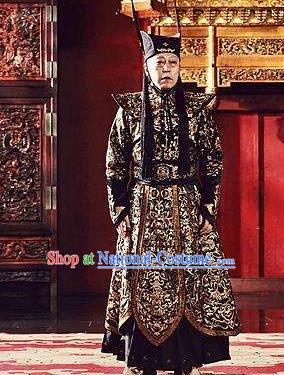 Traditional Chinese Ancient Ming Dynasty Court Eunuch Wei Zhongxian Costume for Men