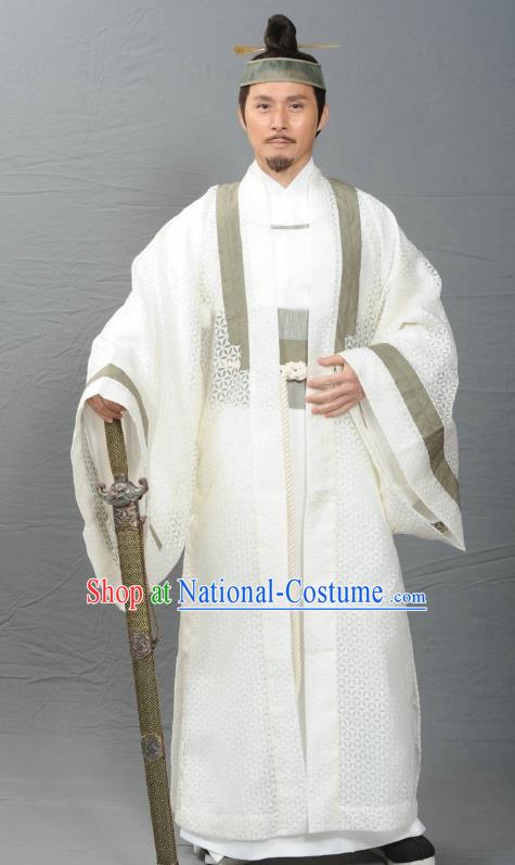 Ancient Chinese Ming Dynasty Swordsman Taoist Priest Costume for Men