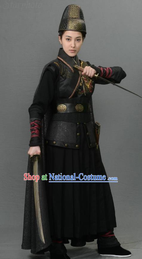 Ancient Chinese Ming Dynasty Swordswoman Dress Detective Historical Costume for Women