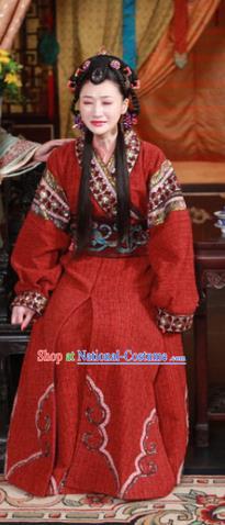 Chinese Ancient Ming Dynasty Imperial Consort of Zhu Youxiao Embroidered Historical Costume for Women