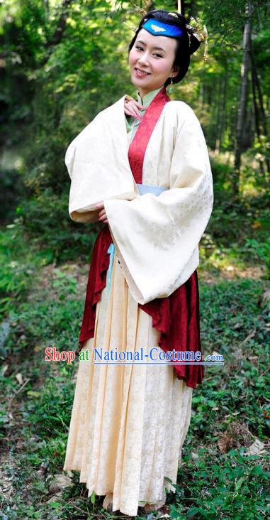 Chinese Ancient Ming Dynasty Courtesan Kou Baimen Historical Costume for Women