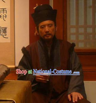 Chinese Ancient Ming Dynasty Minister Milord Qian Qianyi Replica Costume for Men