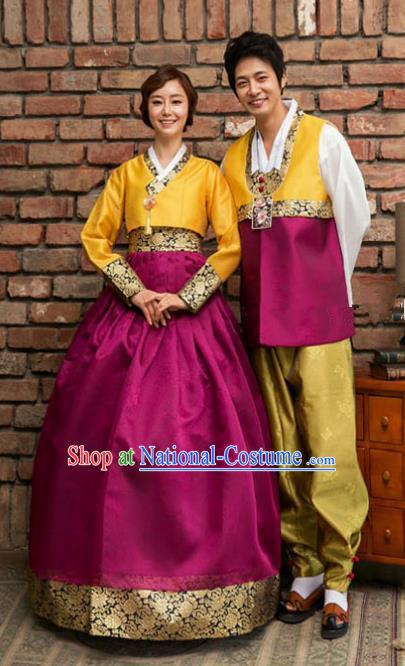 Traditional Korean Costumes Ancient Korean Wedding Hanbok Bride and Bridegroom Costumes Complete Set