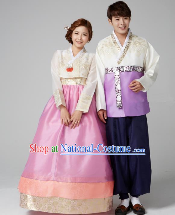 Traditional Korean Costumes Ancient Korean Wedding Hanbok Bride and Bridegroom Costumes Complete Set