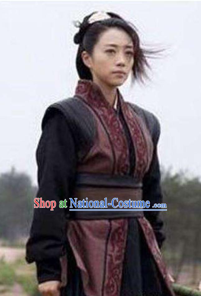 Chinese Ancient Swordsman Swordswoman Outfits Superheroine Costumes Complete Set for Women