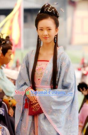 Chinese Ancient Song Dynasty Courtesan Cai Chuchu Replica Costume for Women