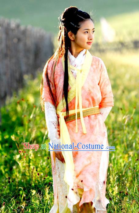 Chinese Ancient Song Dynasty Swordswoman Huang Rong Replica Costume for Women