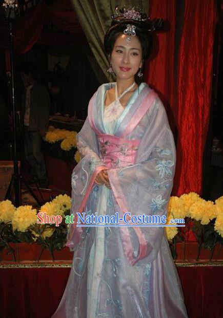 Chinese Ancient Song Dynasty Courtesan Li Shishi Embroidered Replica Costume for Women