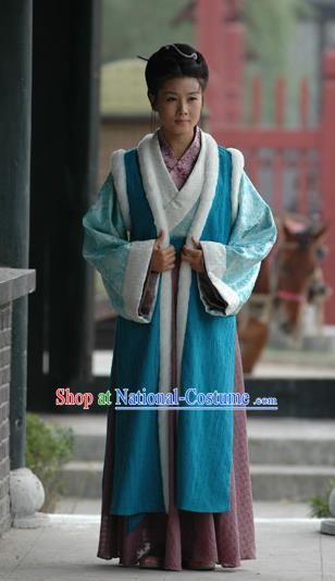 Chinese Ancient Song Dynasty Poetess Litterateur Li Qingzhao Replica Costume for Women