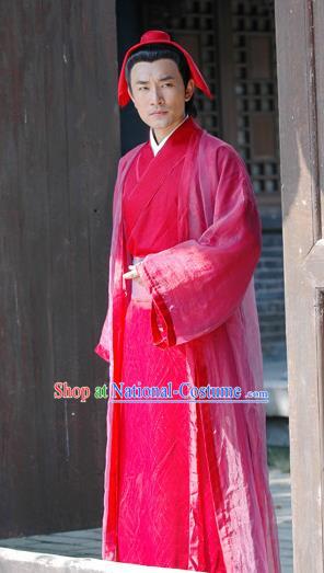 Chinese Ancient Song Dynasty Litterateur Collector Zhao Mingcheng Replica Costume for Men