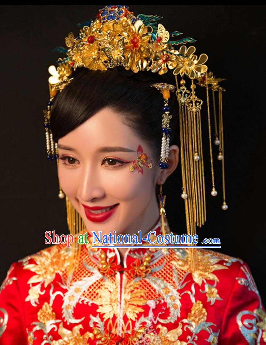 Chinese Classical Empress Phoenix Wedding Bridal Hair Accessories Complete Set