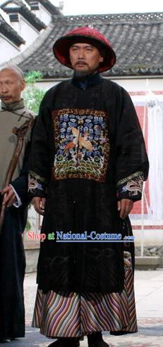 Chinese Ancient Qing Dynasty Minister Replica Costume Palatial Robe for Men