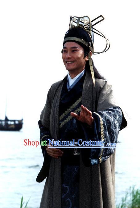 Chinese Song Dynasty Swordsman Clothing Ancient Kawaler Replica Costume for Men