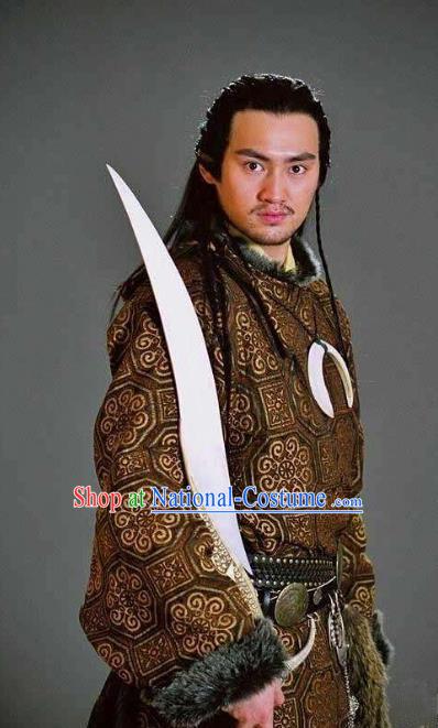 Ancient Chinese Song Dynasty Young General Yang Yanzhao Replica Costume for Men