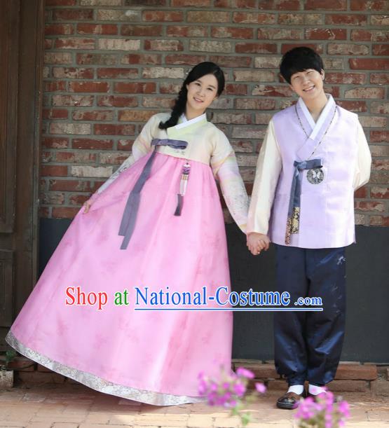 Traditional Korean Palace Costumes Ancient Korean Bride and Bridegroom Hanbok Complete Set