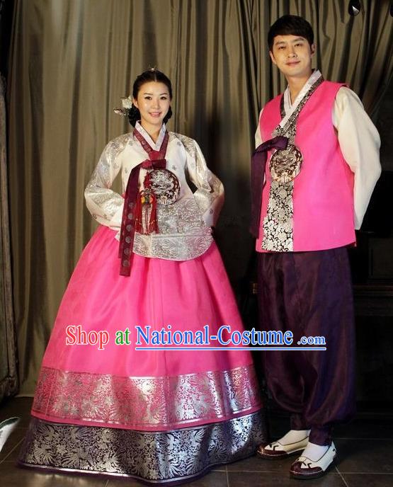 Traditional Korean Costumes Ancient Korean Bride and Bridegroom Hanbok Complete Set